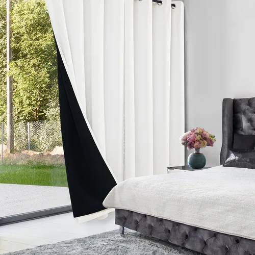 Miniatura 182 de Deconovo Cortinas opacas 100% con forro negro, cortinas con ojales aisladas térmicamente que reducen el ruido, doble capa para oscurecer