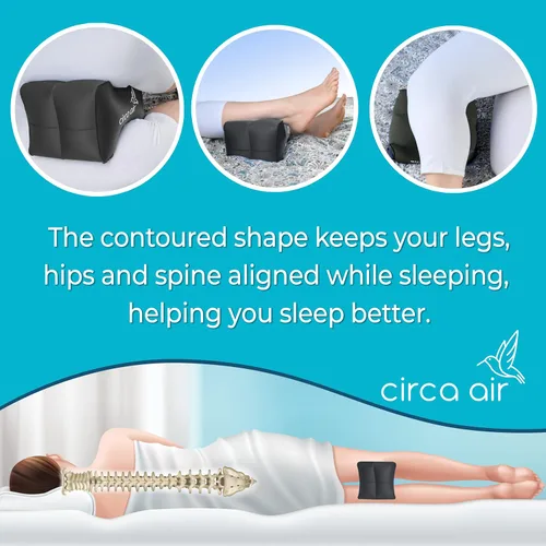 Miniatura 2 de Circa Air - Almohada inflable de rodilla para dormir de lado, almohada de viaje entre las piernas para dormir, almohada ortopédica para alivio