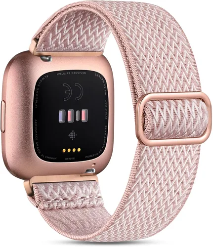 Miniatura 9 de Correa elástica compatible con correas de reloj Fitbit Versa, correa deportiva de nailon suave y transpirable de repuesto para mujeres y hombres