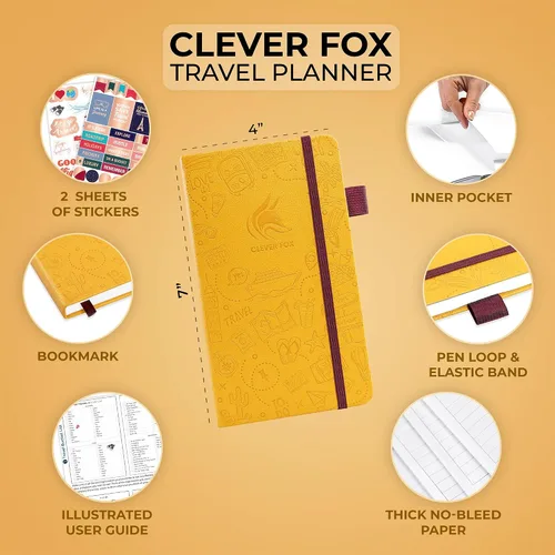 Miniatura 2 de Clever Fox Bolsillo para diario de viaje, organizador de itinerarios de vacaciones y viajes por carretera, diario de memoria de viaje, cuaderno