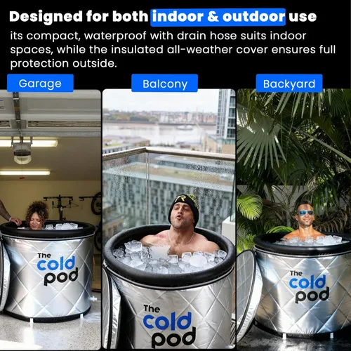 Miniatura 5 de The Cold Pod Bañera de inmersión fría: tina redonda de 85 galones con cubierta de aislamiento reflectante UV