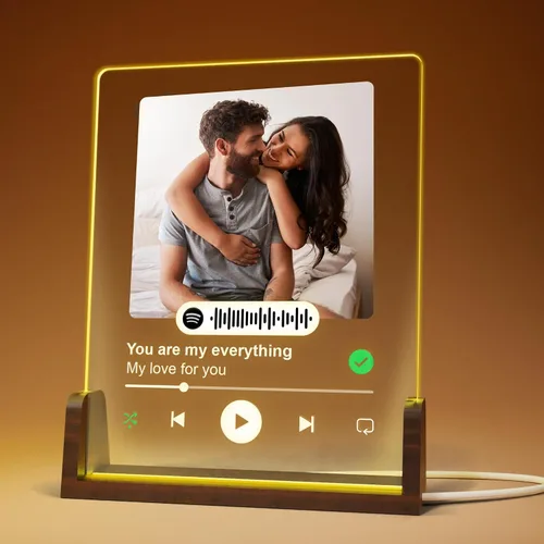 Miniatura 7 de EGD Placa de acrílico personalizada de Spotify para novio y novia, elige tu foto favorita y canción para regalos únicos para mamá papá, regalos