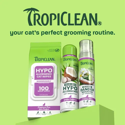 Miniatura 8 de TropiClean Champú sin enjuague sin agua para gatos Tratamiento para la caspa Champú seco hidratante para pieles secas Fabricado en EE. UU.