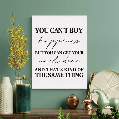 Miniatura 3 de LEXSIVO Nail Tech - Lienzo impreso para pared, decoración de salón de uñas, con texto en inglés "You Can't Buy Happiness But You Can Get Your Nails
