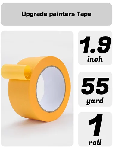 Miniatura 2 de Lichamp Cinta adhesiva amarilla de 2 pulgadas, cinta Washi naranja para manualidades y artes artísticas, pintura, decoración, 1.9 pulgadas x 55