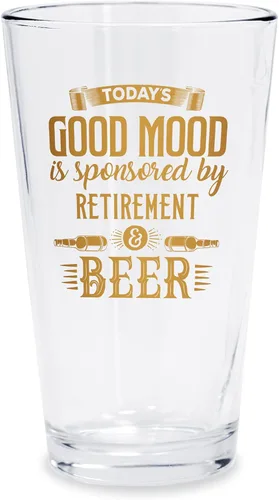 BAD BANANAS Regalos de jubilación – Buen estado de ánimo – Vaso de cerveza de 16 onzas con tinta auténtica de oro de 10 quilates – Regalos de