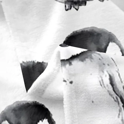 Miniatura 5 de Erosebridal Manta de pingüino de 40 x 50 pulgadas para niños y niñas, manta de franela gris blanca y negra con diseño de animales antárticos
