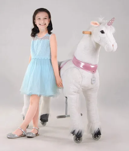 Caballo mecedor mecánico grande Ufree, 44 pulgadas, para montar, rebotar y moverse, para niños de 4 a 15 años, L