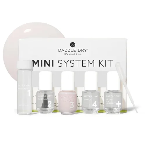 Miniatura 9 de Dazzle Dry Mini Kit Sistema de 4 Pasos - Carnival Coral, un coral brillante y contundente de cobertura completa. Crema de cobertura completa.