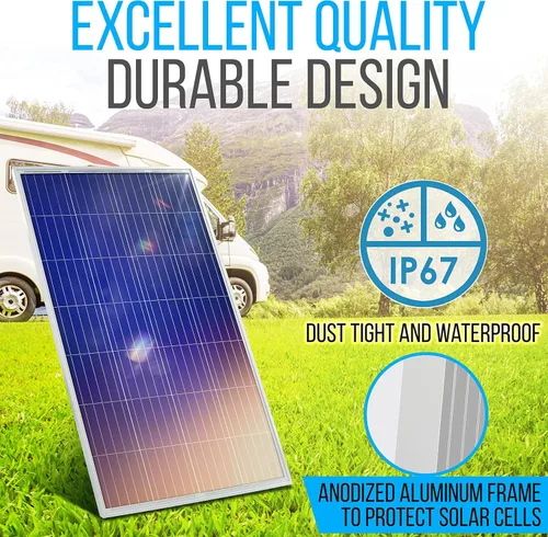 Miniatura 5 de Serenelife Kit de inicio solar portátil de 200 vatios y 12 V con 2 piezas de juego monocristalino de 100 W y controlador PWM de 30 A para RV