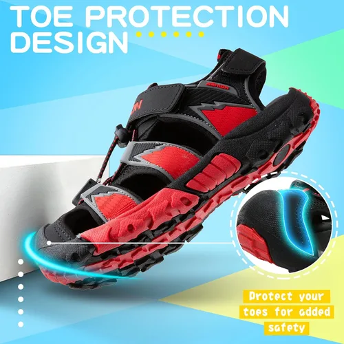 Miniatura 3 de Littleplum Sandalias deportivas con punta cerrada, zapatos de verano para niños, caminar, senderismo, atletismo, al aire libre