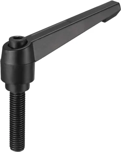 Miniatura 10 de uxcell M8 x 0.630 in Mango de palanca de sujeción ajustable Rosca Botón de trinquete macho roscado Perillas roscadas Manijas de tornillo giratorio