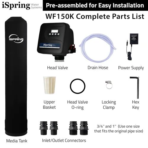 Miniatura 8 de iSpring WF150K Sistema central de filtración de agua para toda la casa con válvula inteligente Set and Forget de hasta 10 años