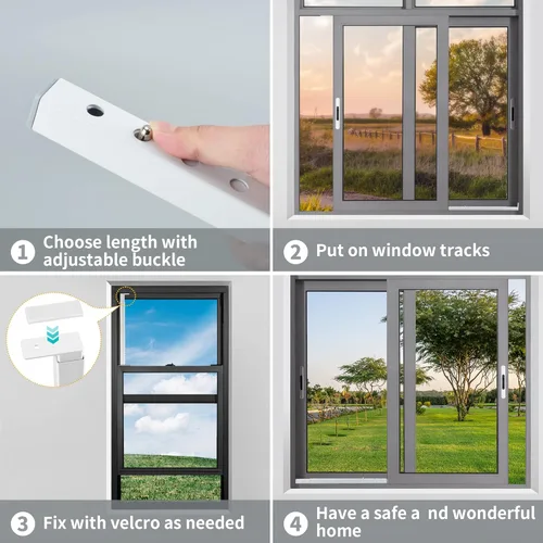 Miniatura 3 de ZhouDaShu Barras de seguridad ajustables para ventanas (acero), barras de bloqueo de ventana en el interior para evitar robos, topes de ventana