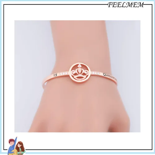 Miniatura 2 de Feelmem 15 cumpleaños regalo para niña corona dulce 15 años Quinceañera collar de membrillo joyería niña dulce 15 cumpleaños joyería 15 cumpleaños
