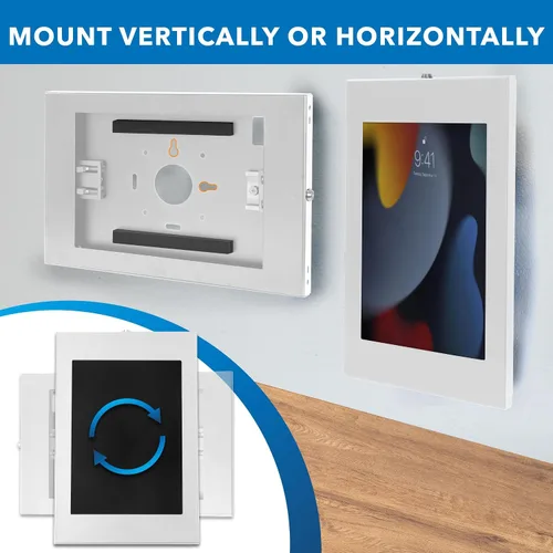 Miniatura 7 de Mount-It! Soporte de pared antirrobo para tablet, soporte de perfil bajo con candado de acero seguro, soporte de tablet con candado para iPad Blanco
