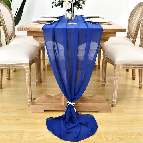 Miniatura 14 de Camino de mesa de gasa de 10 pies, 27 x 120 pulgadas, romántica tela transparente para decoraciones de boda, baby shower, fiesta de cumpleaños