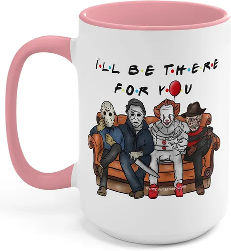 Miniatura 8 de Taza Ill Be There For You, Friends Horror Villains, divertida taza de Halloween, Jason Freddy Michael Myers IT Pennywise Slasher regalo, Masked