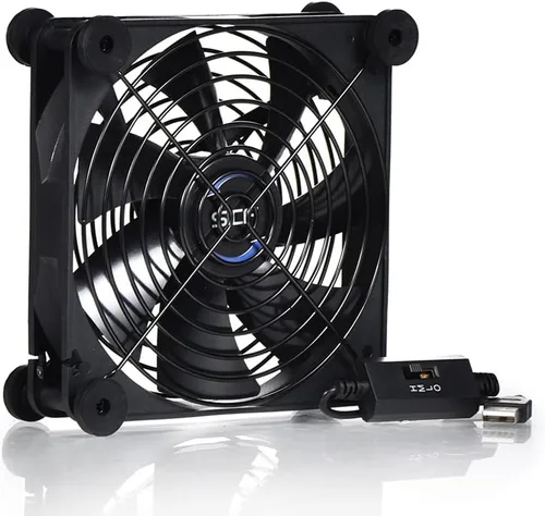 Miniatura 9 de Ventilador USB silencioso de 80 mm, ventilador de enfriamiento portátil de 5 V USB para panel plano, Xbox, DVR, PlayStation, router, TV, receptor
