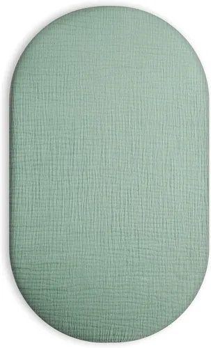 Miniatura 29 de Sábana de moisés para bebé niño y niña, sábanas ajustadas para colchón rectangular, ovalado, de forma de reloj de arena, sábanas de cesta de Blanco