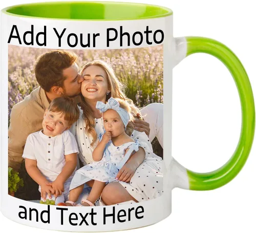 Miniatura 18 de Taza de café personalizada Taza personalizada con nombre y logotipo de texto, taza personalizada de 11 onzas en ambos lados, regalos Blanco