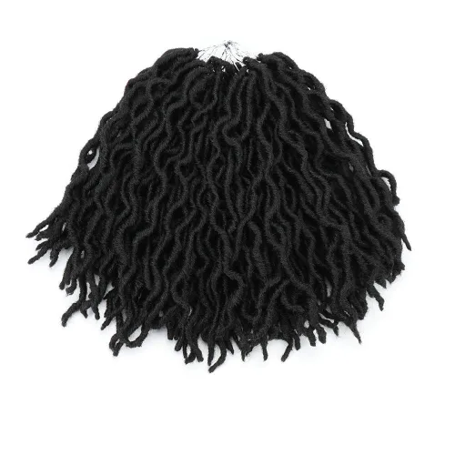 Miniatura 28 de Eliza Rastas gitanas onduladas de 18 pulgadas, cabello de ganchillo suave, 6 paquetes de trenzas sintéticas de diosa, raíces africanas, extensiones