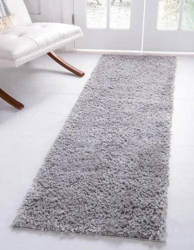 Miniatura 88 de Unique Loom Davos Shag Collection - Alfombra de área, color liso (4 pies 1 pulgada x 6 pies 1 pulgada, rectangular, color pimienta)