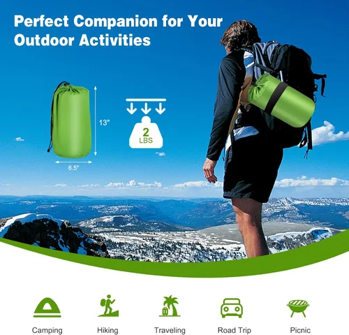 Miniatura 3 de Giantex Colchoneta de dormir para camping, alfombrilla autoinflable con esponja, colchón de aire impermeable para camping con bolsa de transporte