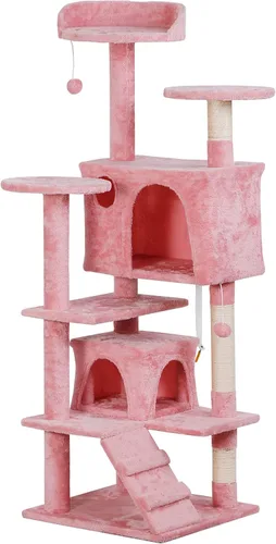 Miniatura 11 de Árbol de 54 pulgadas para gatos de interior, varios niveles, torre de condominio, muebles, casa de juegos para gatitos con postes rascadores