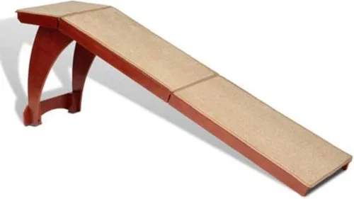 PetSafe CozyUp Rampa para Cama - Apoya la Espalda y Articulaciones de las Mascotas - Superficie de Alfombra de Alta Tracción - Madera Grado Mueble -