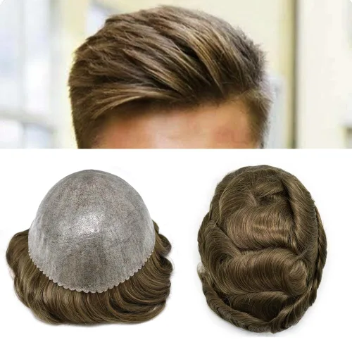 Miniatura 40 de Toupee - Sistema de reemplazo de cabello humano para hombre, 0.004 in, inyectado, piel de polietileno, piezas de pelo para hombre, 6 x 8 pulgadas