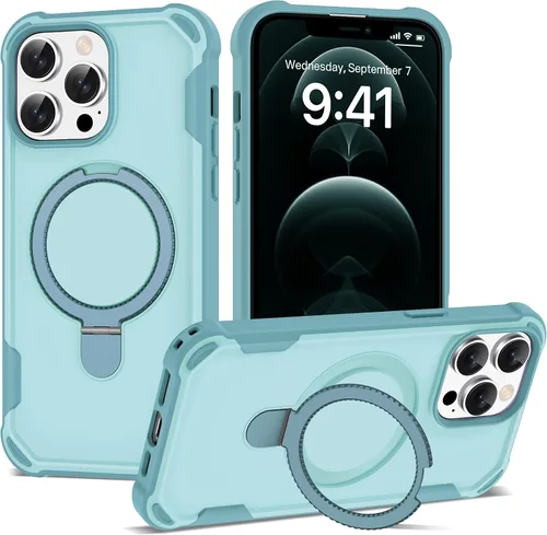 Miniatura 65 de Funda compatible con iPhone 12 y 12 Pro de 6.1 pulgadas con soporte de anillo magnético [protección militar contra caídas] [compatible con MagSafe]