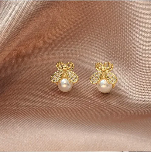 Miniatura 8 de Reffeer Aretes de plata de ley 925 maciza para mujeres, adolescentes, abejas, aretes tipo dormilona