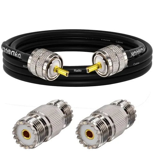Miniatura 34 de Cable de puente PL259 de 1 pie - Cable coaxial RG58 de 15 pulgadas corto 50 ohmios coaxial para medidor SWR radio de radioaficionado radio CB