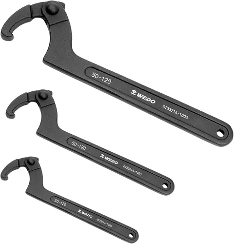 Miniatura 7 de WEDO Llave de gancho ajustable en C, llave de gancho ajustable, acero cromado 40, tamaño 4.528-6.693 in, forjado a presión, par fuerte, alta
