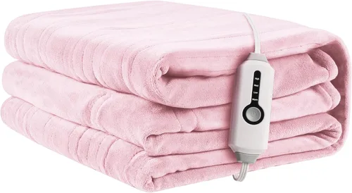 Miniatura 2 de Manta térmica eléctrica, tamaño matrimonial (72 x 84 pulgadas) y tamaño de manta (50 x 60 pulgadas), forro polar coral suave con 4 niveles