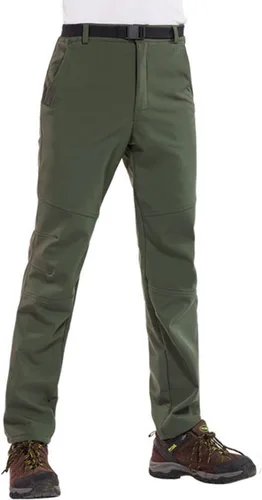Miniatura 3 de TBMPOY - Pantalones de esquí de nieve impermeables con forro polar para hombre, para senderismo, montaña, revestimiento suave con cinturón