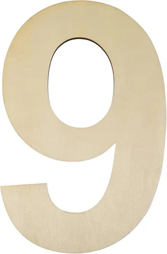 Miniatura 10 de HILAZA Número 1 Grande de Madera de 17 Pulgadas, Tablero de Señal de Número de Madera en Blanco Sin Terminar de 1/4 Pulgada de Grosor