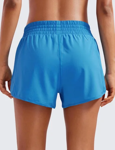 Miniatura 17 de CRZ YOGA Pantalones cortos de correr de cintura alta para mujer de 2.5 pulgadas, forro de malla de secado rápido para entrenamiento deportivo