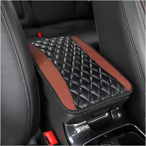 Miniatura 23 de Moly Magnolia Cojín Acolchado para Consola Central de Automóvil, Cubierta Protectora Universal de Cuero Impermeable para Caja de Asiento