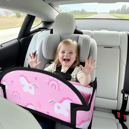 Miniatura 3 de 2 piezas Bandeja de viaje para niños, bandeja para asiento de coche para niños Viaje, Esenciales de viaje en carretera para niños con kit de dibujo