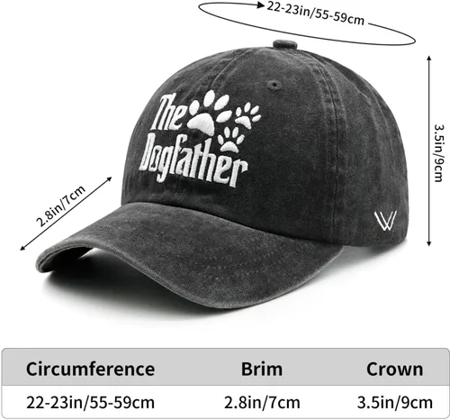 Miniatura 8 de Waldeal Sombrero de padre para perro, regalos para papá de perro, amante de las mascotas, gorra de béisbol ajustable de algodón desgastado