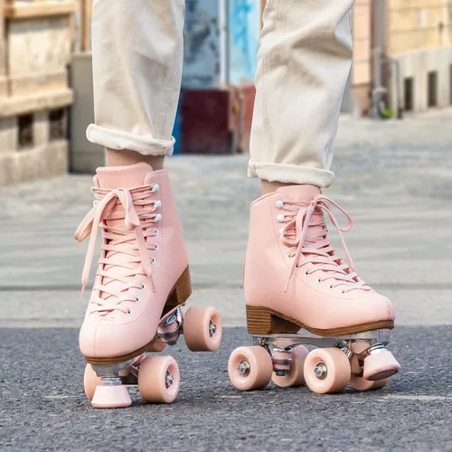 Miniatura 4 de Patines de ruedas para mujer/jóvenes con topes ajustables en altura, patines retro de cuatro ruedas para exteriores e interiores