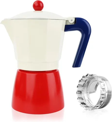 Miniatura 17 de ShanSon Moka Pot - Cafetera de café expreso de 3 tazas de 5 onzas, cafetera italiana manual cubana, cafetera italiana espresso greca para capuchino