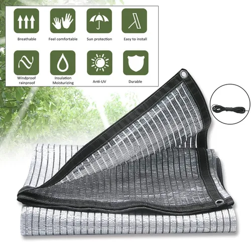 Miniatura 3 de Tela de sombra reflectante de papel de aluminio, protección solar, aislamiento térmico de ventilación resistente a los rayos UV, tasa de sombra