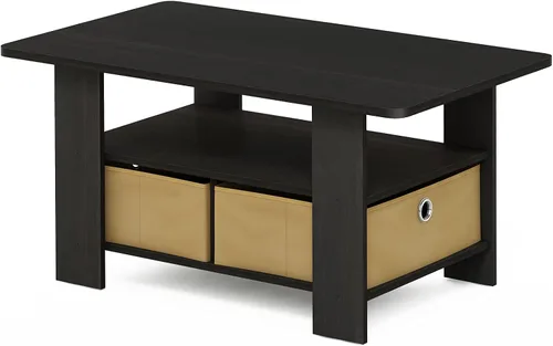 Miniatura 7 de Furinno 11158DBR/BK - Mesa de centro con almacenaje Espresso/Marrón