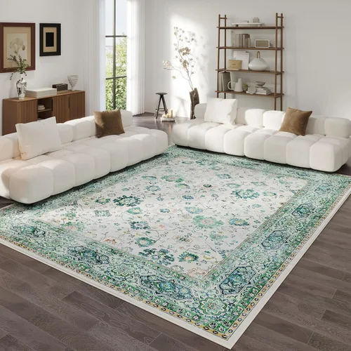 Miniatura 58 de Rugcomf Alfombra de pasillo de 2 x 6 pies, lavable, bohemio, suave, antideslizante, no desprende pelusa, lana sintética, estilo vintage para cocina