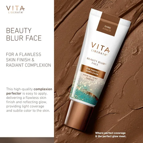 Miniatura 2 de Vita Liberata Beauty Blur Face - Crema BB, acabado hidratante para la piel, brillo radiante y tez impecable, 1.01 onzas líquidas Oscuro