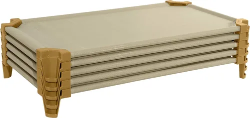Miniatura 10 de Wood Designs Cunas de guardería apilables para niños, 52 pulgadas, azules, catres para siesta listas para montar para dormir, preescolar, guardería