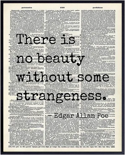 Edgar Allan Poe - Cuadro de decoración de pared de diccionario de 8 x 10 pulgadas, decoración retro vintage reciclada para el hogar, oficina,